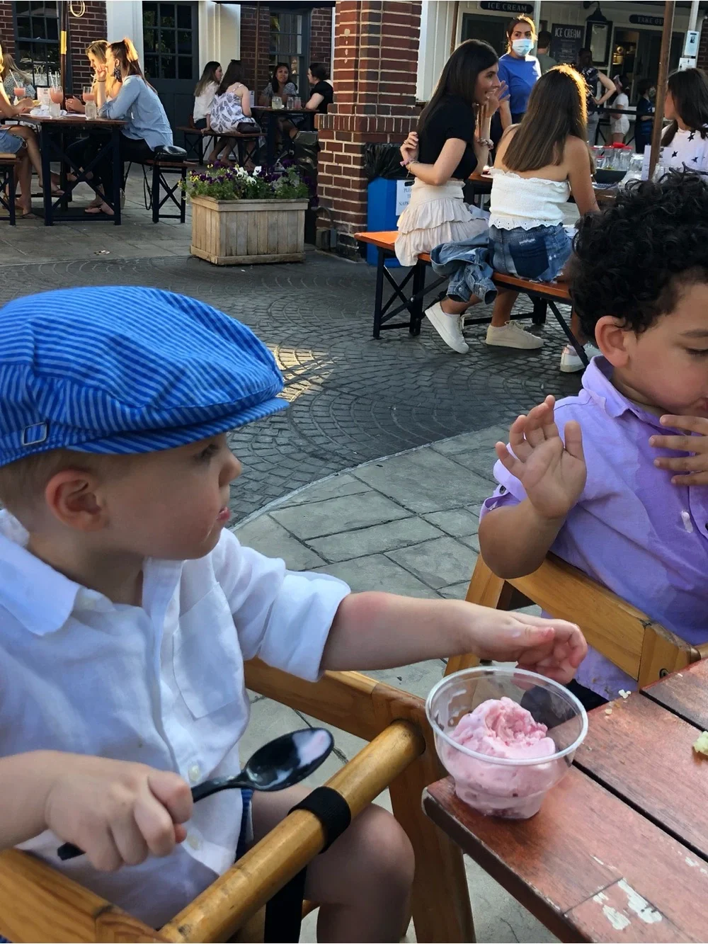 Janie and Jack Toddlers' Blue Pinstripe Fedora